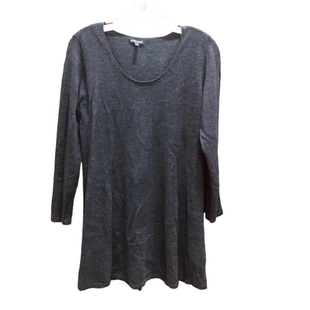 Eileen Fisher 100% Merino Wool Long Sleeve Grey Dress or Tunic Sz S